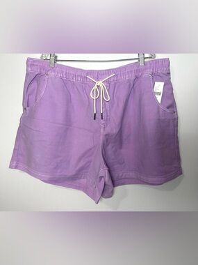 Lane Bryant Lavender Drawstring High Rise Shorts size 22 4 pocket